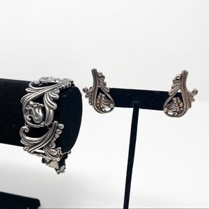 125 Margot de Taxco sterling floral bracelet set